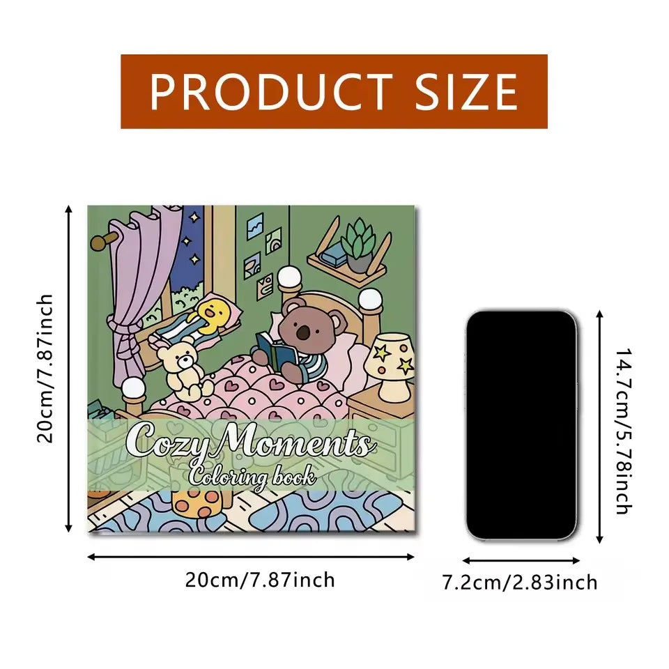 Cozy Moments Bold-easy Patterns Coloring Book Adults Cute Drawing