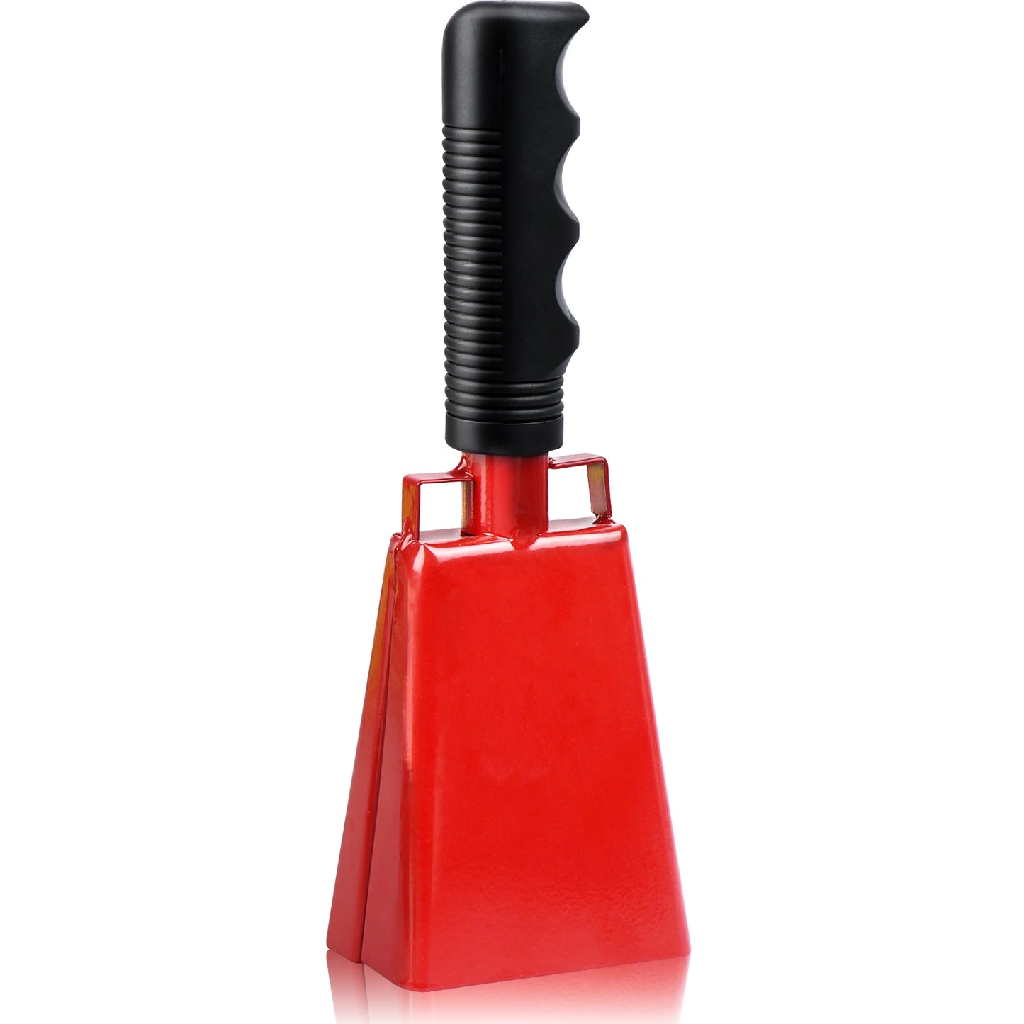 Marbit Steel Cowbell with Handle – Red Hand Percussion Bell Hand Percussion Bell Peaceful Pleasures Health and Wellness