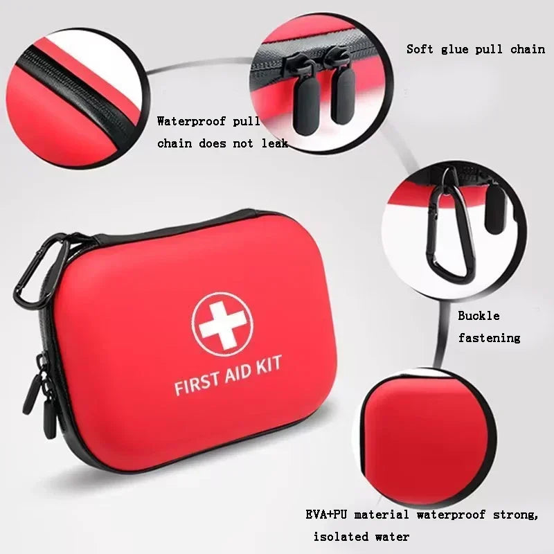 Portable Home First Aid Kit School Emergency Epidemic Prevention PU Waterproof First Aid Kit Car EVA Hard Shell Storage Kit Peaceful Pleasures Health and Wellness