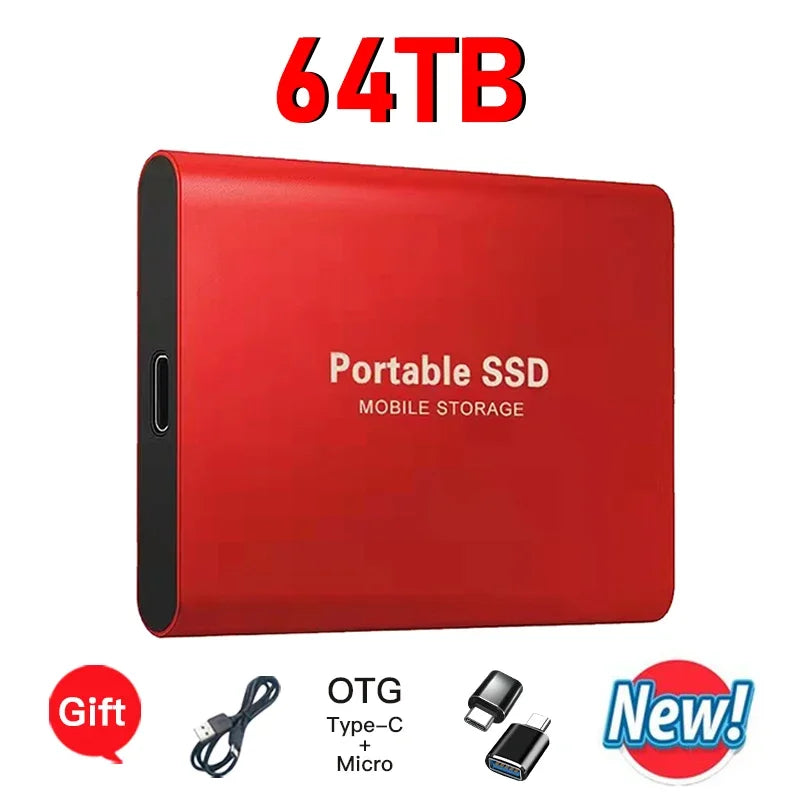 EOENKK Portable External SSD 16TB 32TB 64TB USB 3.1 Drive