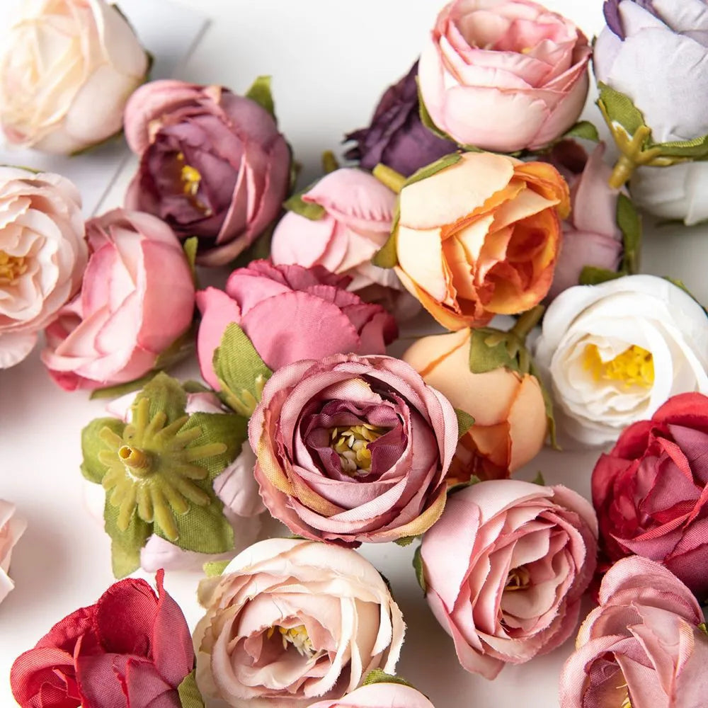 Artificial Silk Rose Flower Heads 15/30pcs – Wedding & Decor