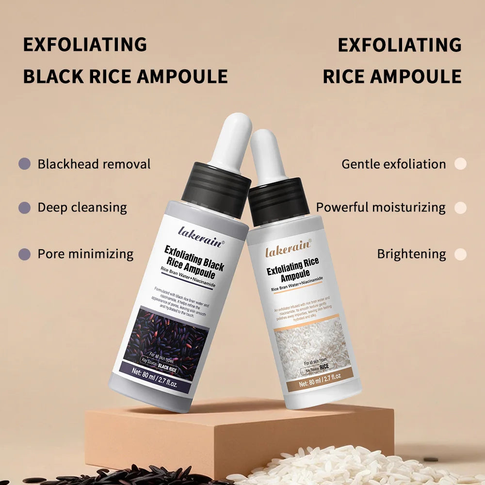 Gentle Rice Exfoliation Brightened-Looking Effect Long-lasting Hydrating Gentle Cleaning Soothing Skin Exfoliant Rice Ampoule Peaceful Pleasures Health and Wellness