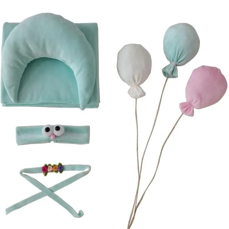Newborn Photography Props Set – Moon Pillow, Blanket & Headbands