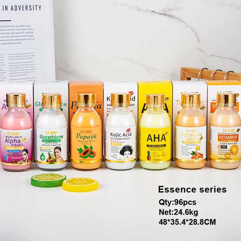 125ml Arbutin/Turmeric/Vitamin C Essence Make Skin Glow Moisturizing Firming AHA/Papaya/Glutathione/Kojic Acid Essence Liquid Peaceful Pleasures Health and Wellness