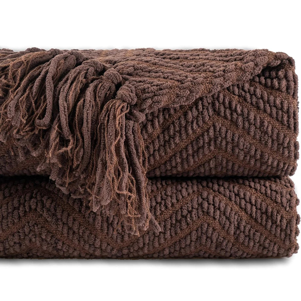 Battilo Chenille Knit Throw Blanket | Soft Couch & Sofa Throw