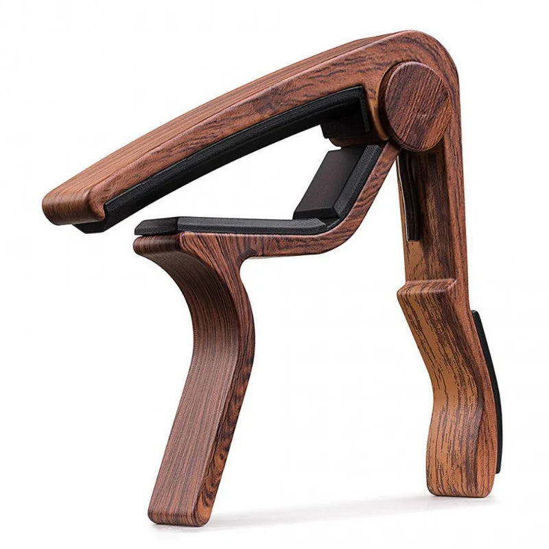 Capo Guitar Wood Grain Metal Tone Changer Acoustic Electric Pickup