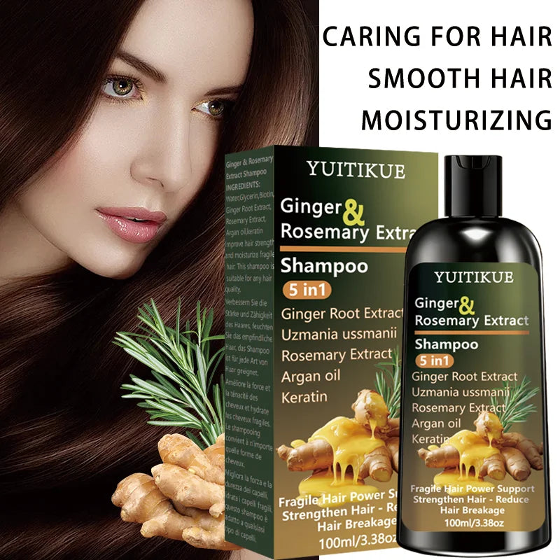 Ginger & Rosemary 5-in-1 Shampoo | Keratin & Argan Oil 100ml