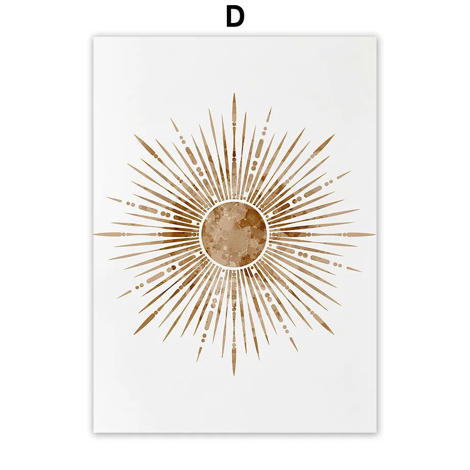 1pc frameless Canvas painting Abstract Boho Leaves Lines Face Heart Sun Posters And Prints Canvas Painting Nordic Wall Art Pi Peaceful Pleasures Health and Wellness D 40x60cm Unframed
