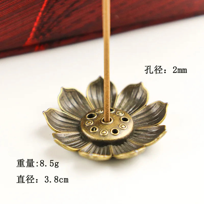 Metal Lotus Buddha Incense Burner & Stick Holder | Zen Censer