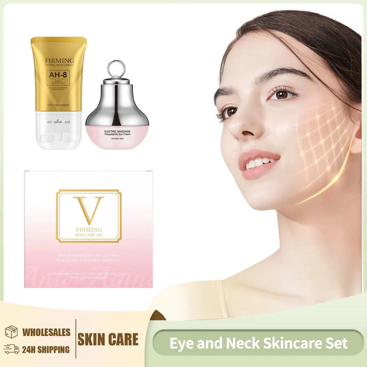 Skincare Set Kit Ah-8 Firming Neck Cream Moisturizing Lifting Skin Fades Fine Lines Reduce Double Chin Massage Peptide Eye Cream Peaceful Pleasures Health and Wellness