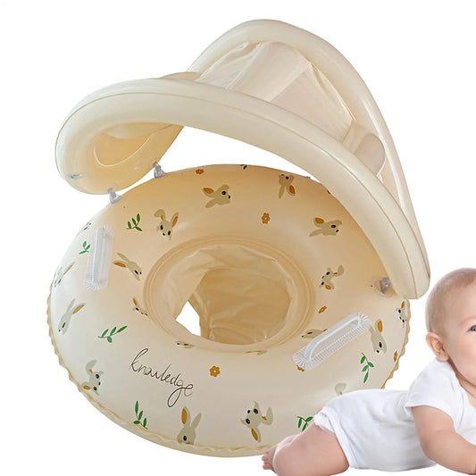 Kids Inflatable Swimming Ring Pool Float with UV Canopy Kids Pool Float Peaceful Pleasures Health and Wellness