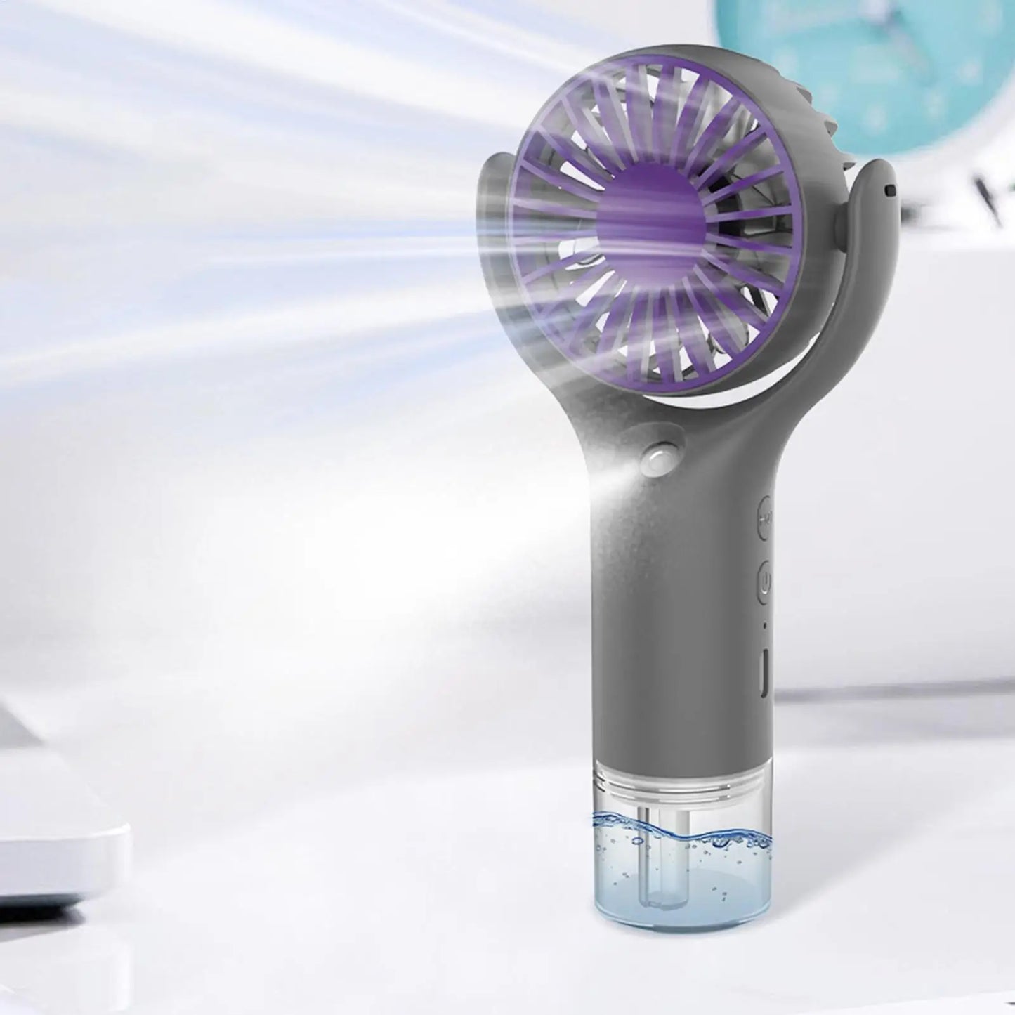 Portable Handheld Mist Fan – USB Rechargeable 3-Speed Cooling