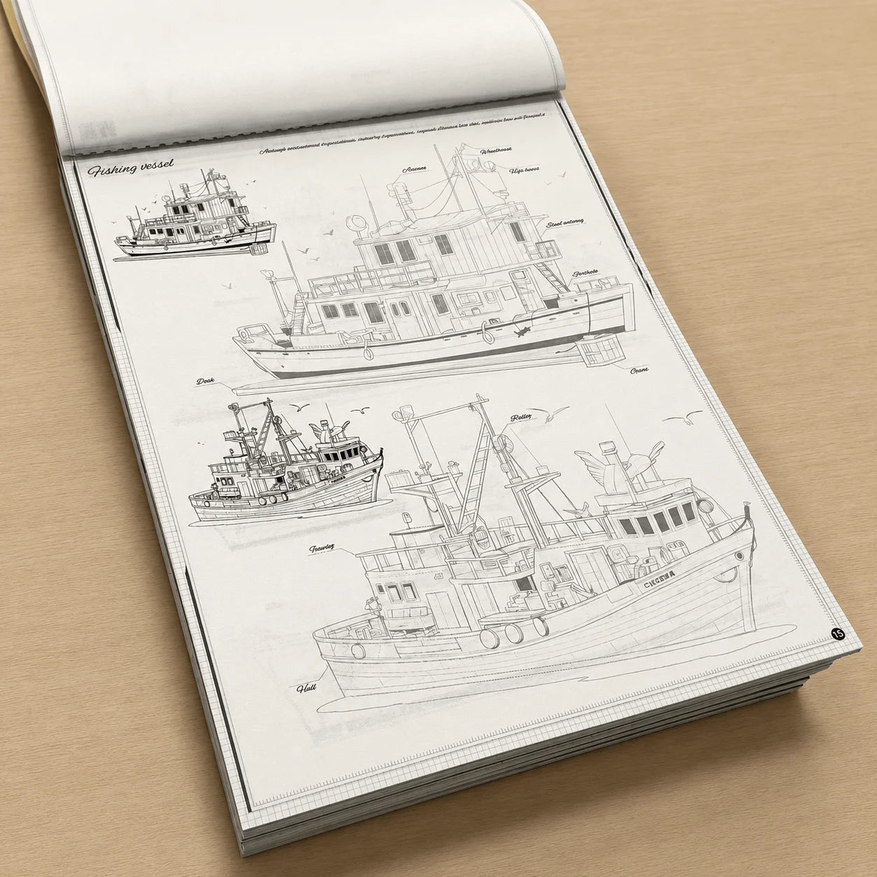 Warship Sketch Tracing Book 72 Pages Ship Vessel Line Drawing
