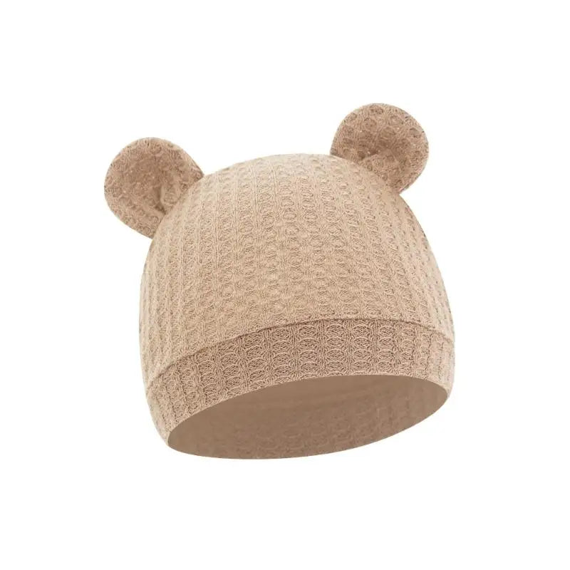 Bear Ear Newborn Baby Hat | Waffle Knit Stretchy Cap 0–24 Months
