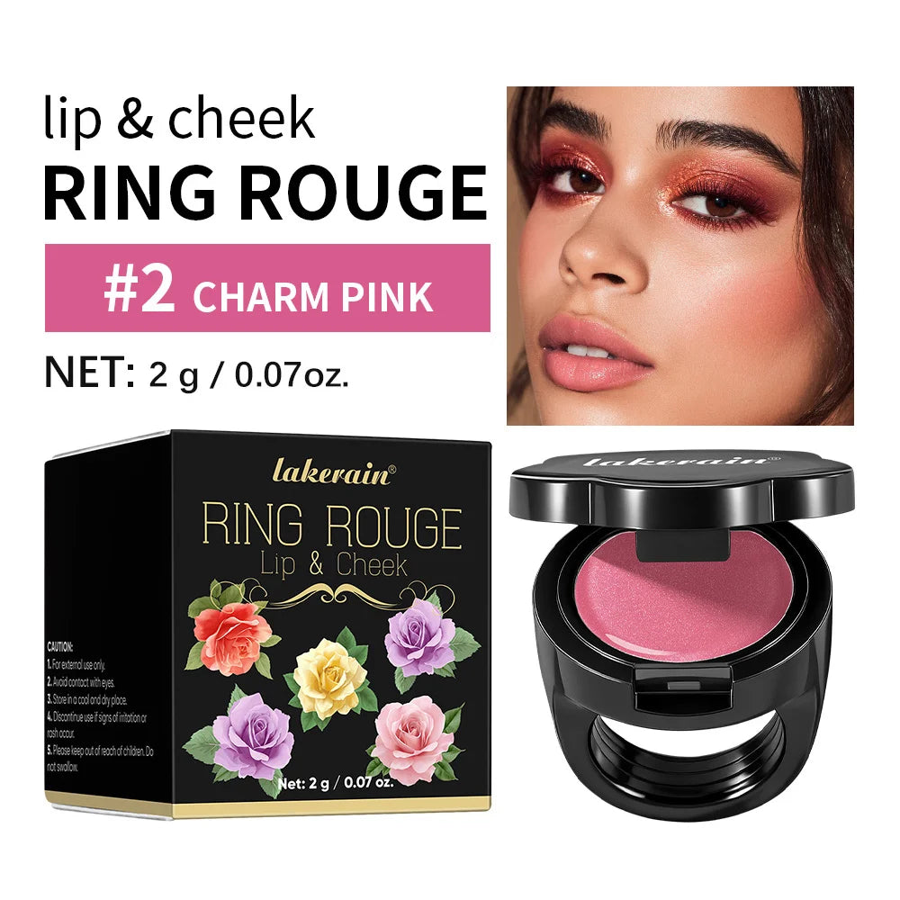 Ring- Lipstick For Lip Cheek Style Beauty Jewelry Makeup Long Lasting Moisturize Nourish 2026 Fashion Cosmetic Accessories Peaceful Pleasures Health and Wellness 2Charm Pink