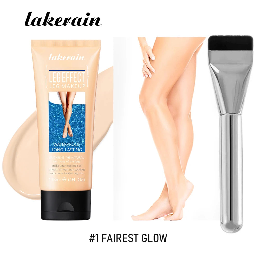 116ml Medium Bronze Body Tanning Cream Leg Makeup Foundation With Brush Waterproof Long Lasting Even Skin Tone Body Makeup Peaceful Pleasures Health and Wellness 1fairest