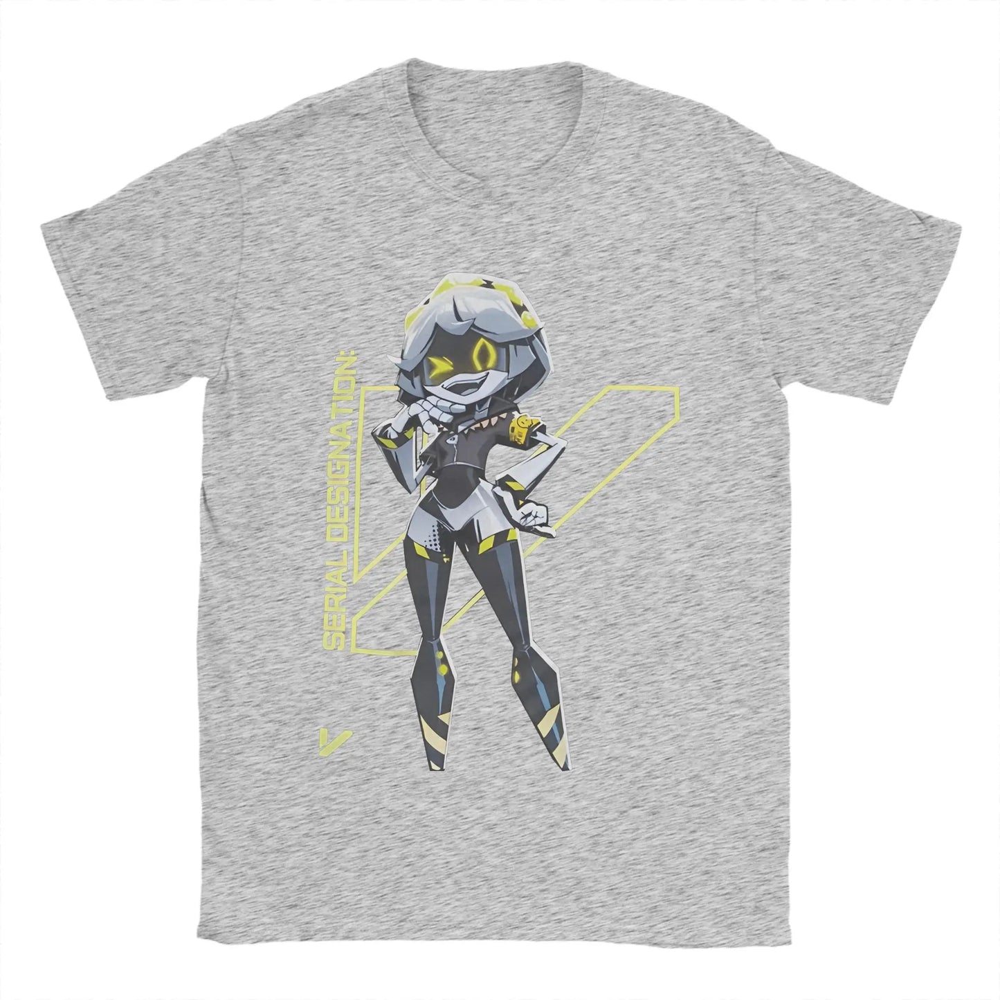 Murder Drones T-Shirts Men Game Character Funny 100% Cotton Tees Round Neck Short Sleeve T Shirt Gift Idea Clothes Peaceful Pleasures Health and Wellness GRAY 6XL