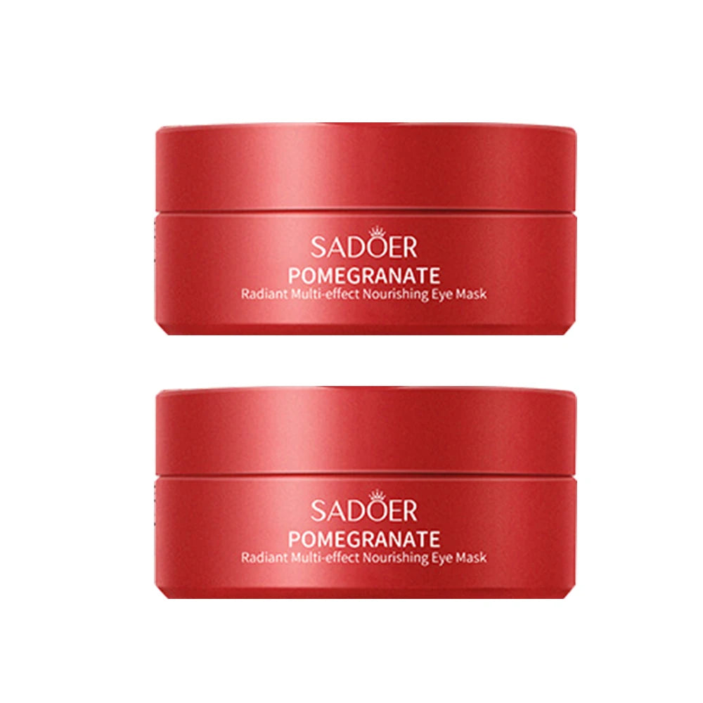 Pomegranate Eye Mask Multi-Effect Nourishing And Moisturizing Eye Patch for Hydrating the Eye Area 60pcs/bottle-1 bottle Peaceful Pleasures Health and Wellness 2 bottles 80G