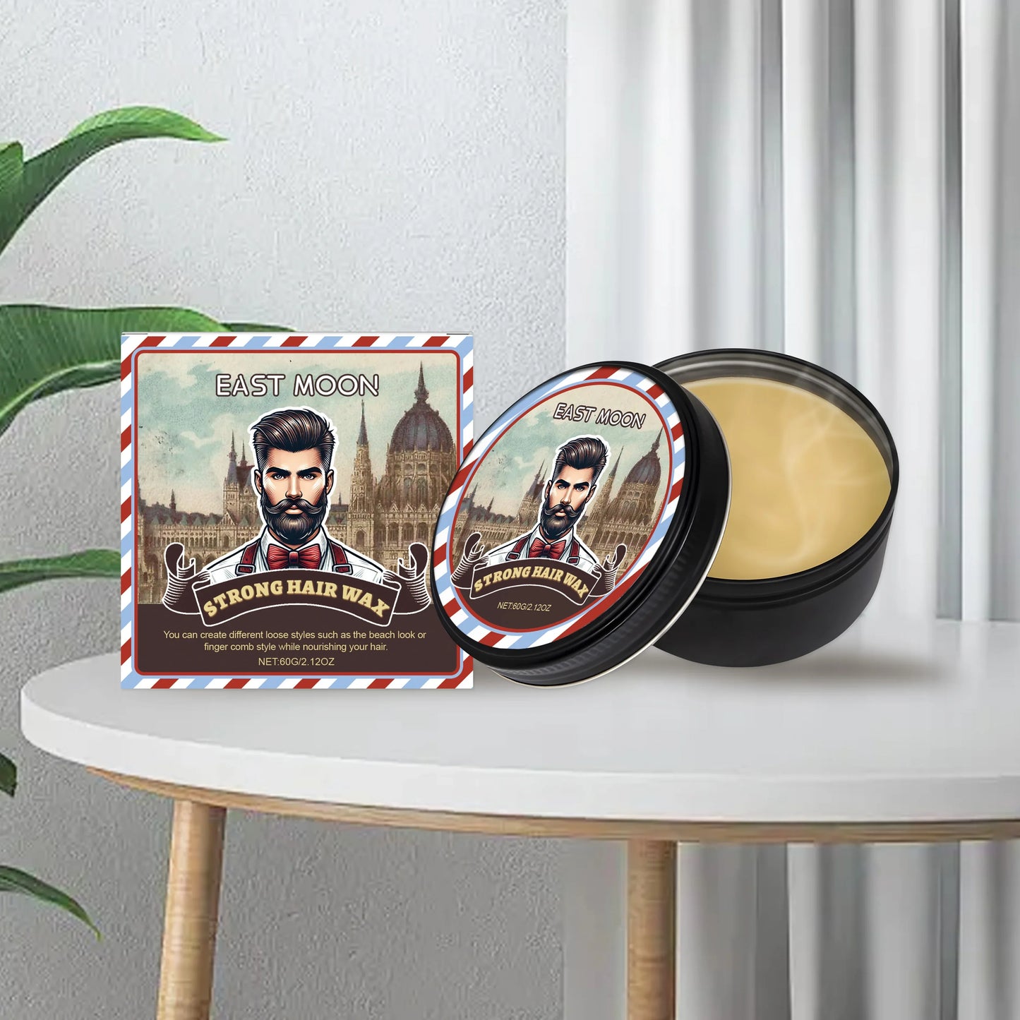 East Moon Strong Hair Wax – Non-Greasy Edge Control 60g Hair Styling Wax Oasis Select 60g boxed