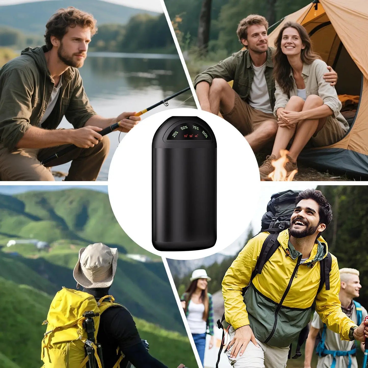 Rechargeable Hand Warmer 5000mAh Power Bank & LED Light