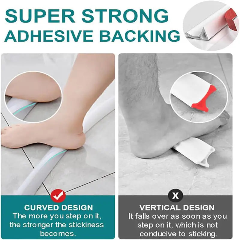 100cm Waterproof Silicone Self-Adhesive Bathroom Edge Protector Strips Anti-Slip Shower Guards for Toilet Bathtub Countertop Peaceful Pleasures Health and Wellness