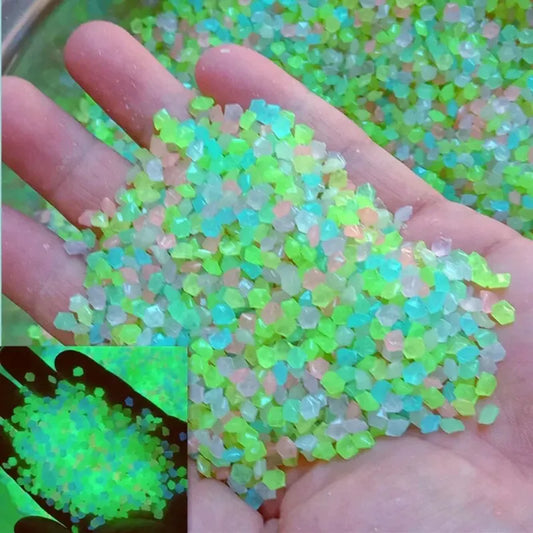 1000pcs Glow in the Dark Pebbles – Garden & Aquarium Decor Decorative Glow Pebbles Oasis Select