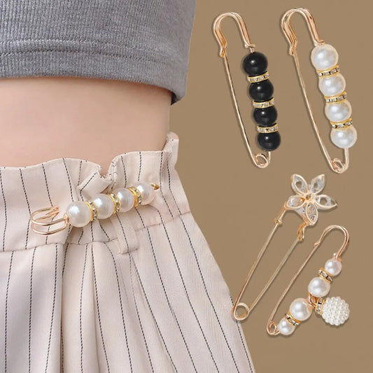 4PCS Waist Adjustment Uniform Clothing Extended Buckle And Waist Adjustment Buckle Pearl Broocated Fashion Decorative Accessorie Peaceful Pleasures Health and Wellness
