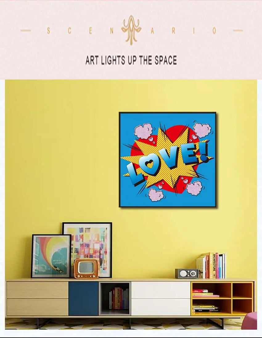 Pop Art Kissing Couple Canvas Wall Art Print | Bedroom Decor