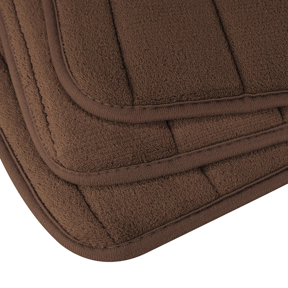 Memory Foam Bath Mat Set 3 Piece Thick Extra Soft Bathroom Non-Slip Rugs Super Water Absorbent Machine-Washable Toilet Floor Mat Peaceful Pleasures Health and Wellness Brown Set 3 Piece
