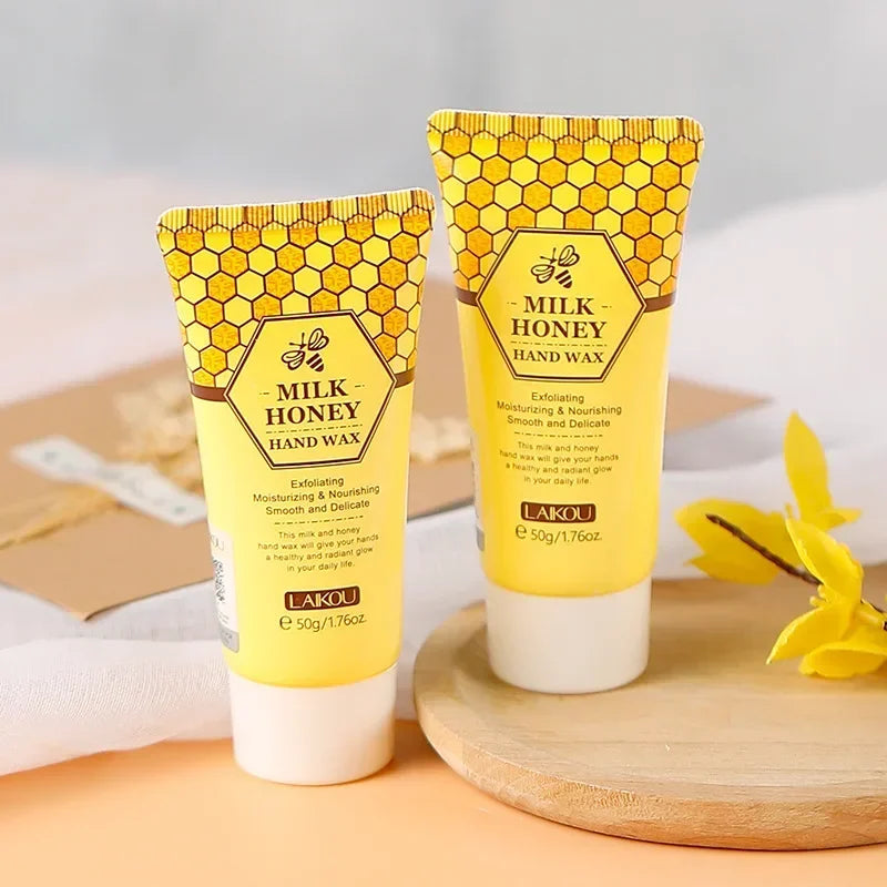LAIKOU Cherry Blossom Honey Milk Hand Wax Mask – Exfoliating & Moisturizing Peaceful Pleasures Health and Wellness