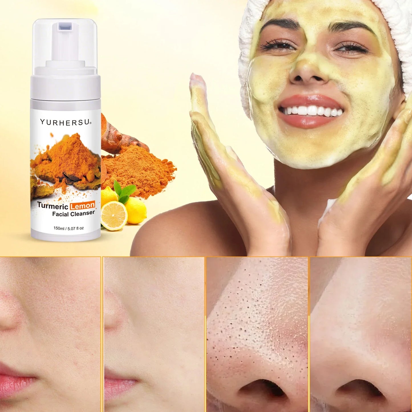 Turmeric Foam Facial Cleanser – Brightening Face Wash 150ml
