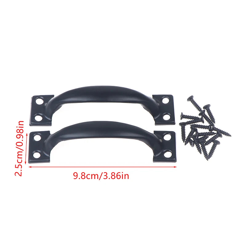 3/4/5/6inch Door Handle+Screws Iron Door Handle Gate Handle Pull For Sliding Door Gate Garage Sheds Window Pulls Knob Hardware Peaceful Pleasures Health and Wellness 4Inch