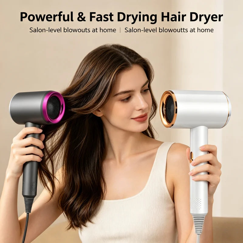 Negative Ionic Hair Dryer Blow Dryer With Concentrator Nozzle Hot Cold Wind Fast Drying Salon Household Hair Styling Tool Peaceful Pleasures Health and Wellness