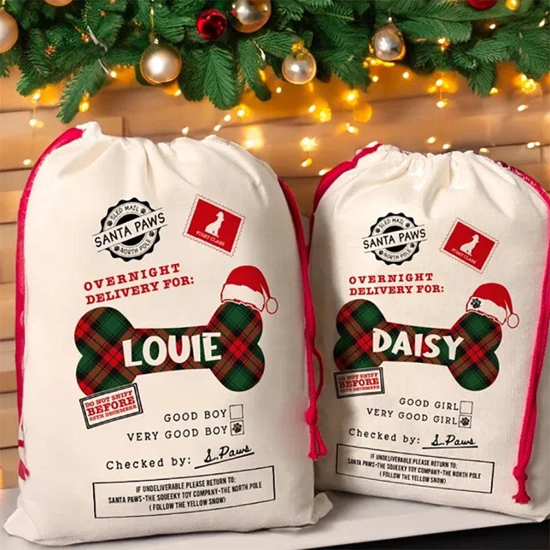 Personalised Santa Sack | Dog & Pet Christmas Stocking Bag