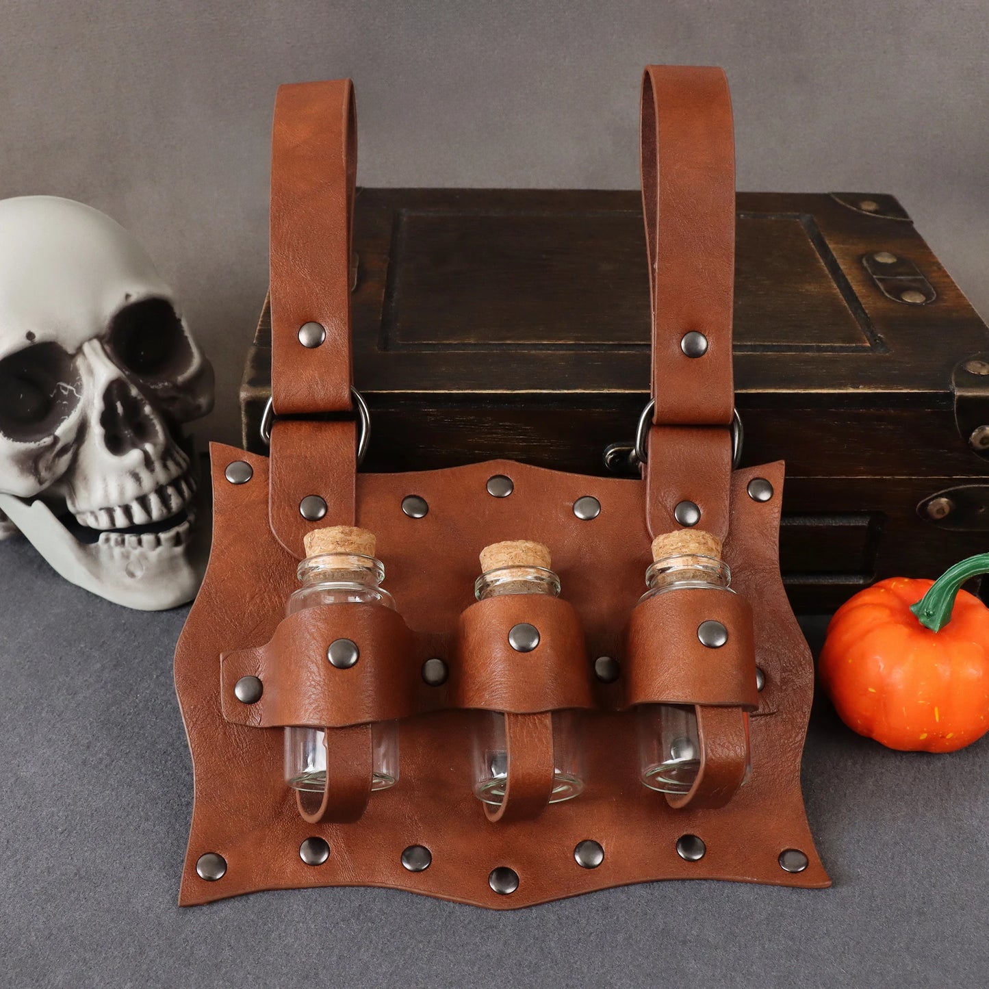 Wizard Witch Dark Magic Potion Bottle Glass Vial Holder Pirate