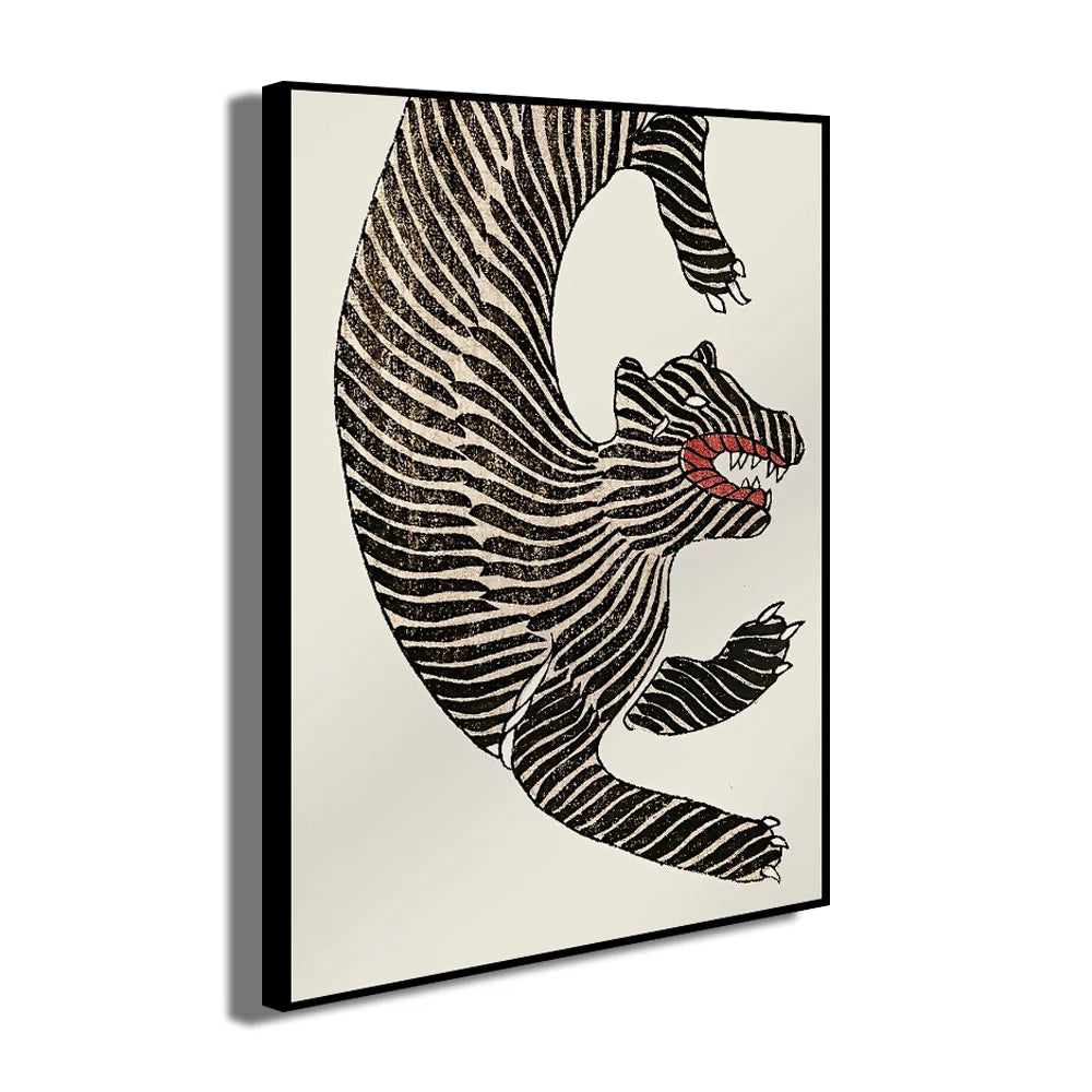 Taguchi Tomoki Japanese Vintage Animal Canvas Wall Art Unframed