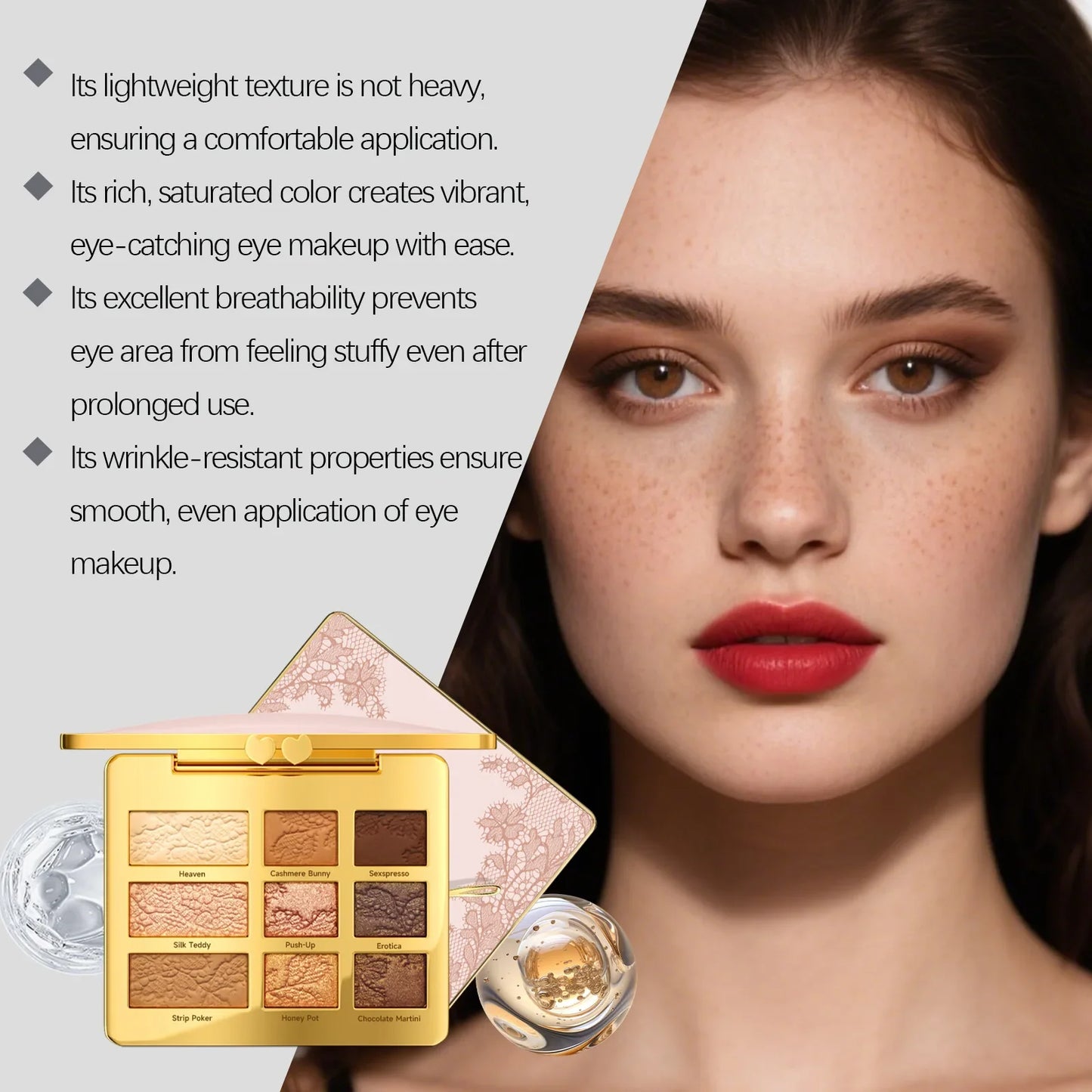 9-Color Eyeshadow Palette – Matte, Shimmer & Glitter Blends