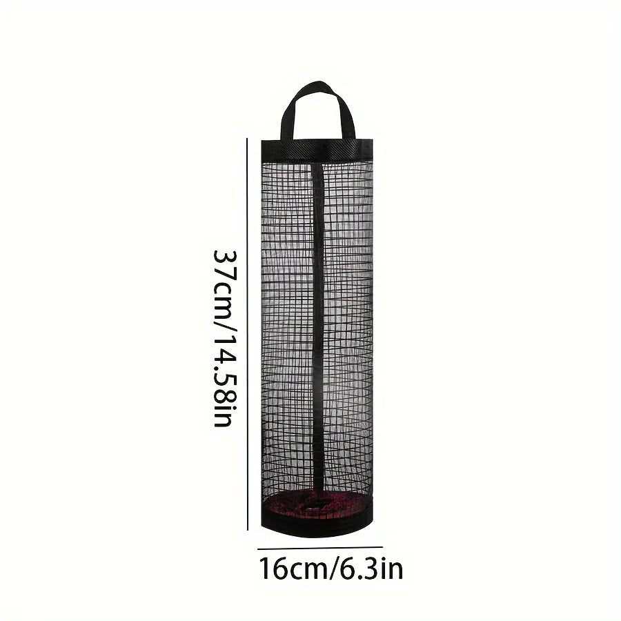 2-Pack Wall-Mounted Foldable Mesh Plastic Bag Holder & Dispenser