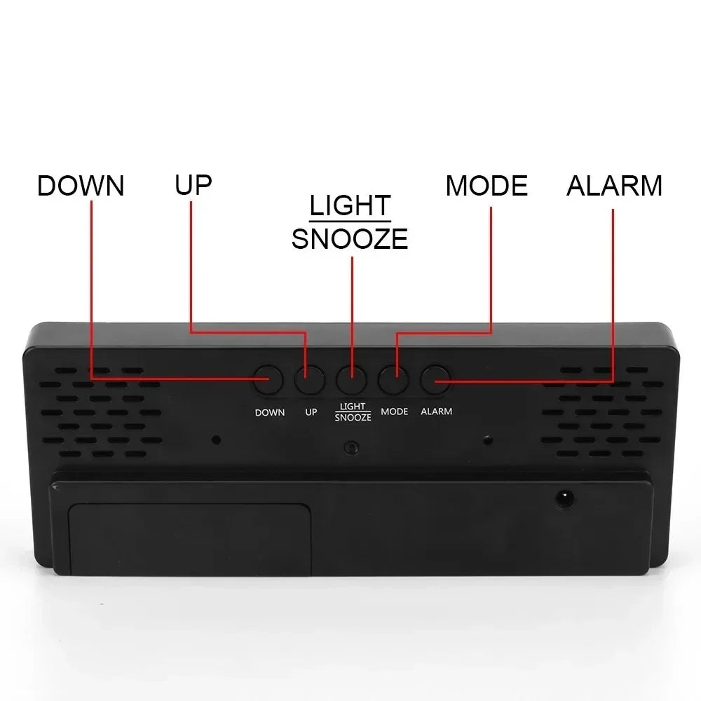 LED Digital Alarm Clock – Mirror Desk Clock for Bedroom & Office