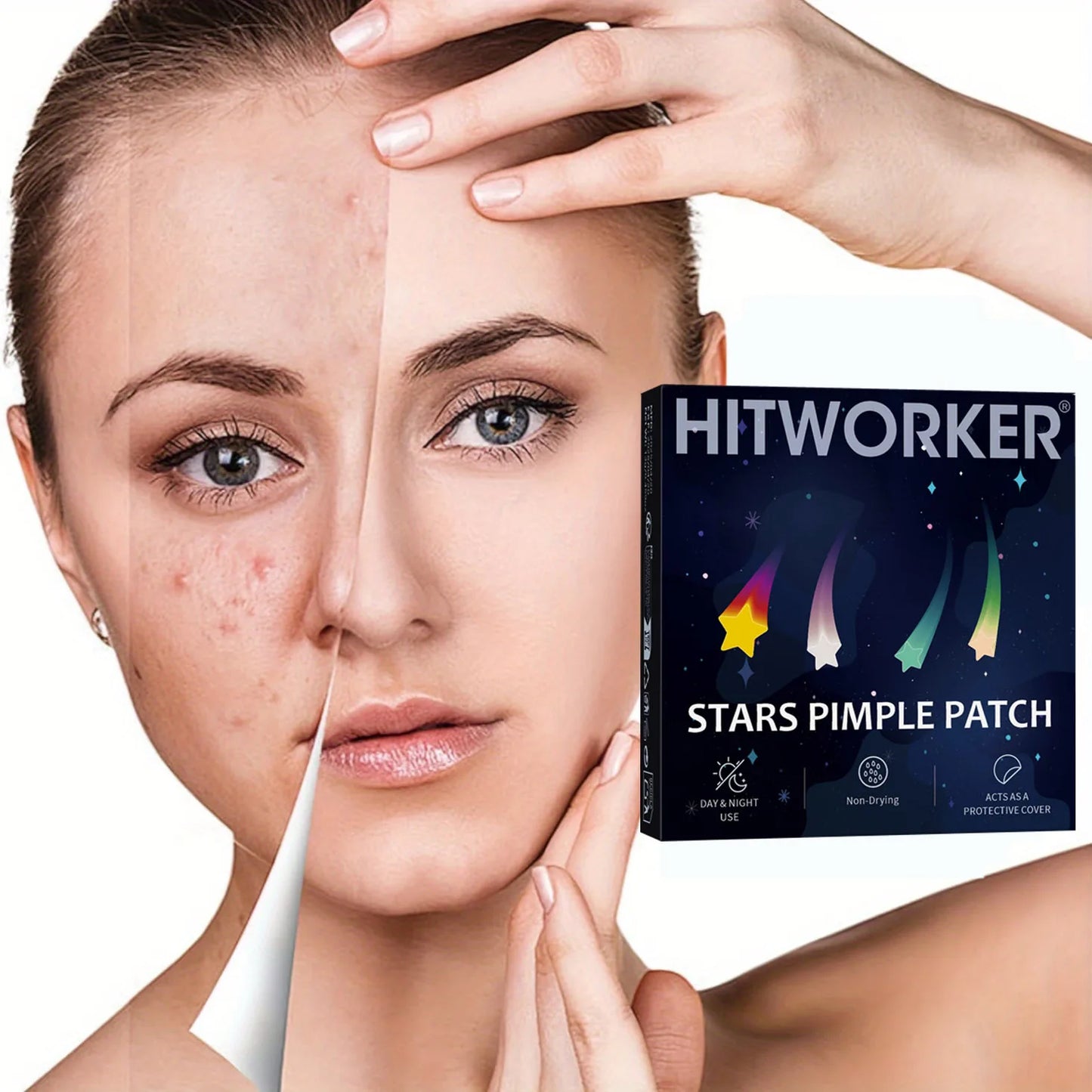 Waterproof Hydrocolloid Acne Patches – Invisible 2-in-1 Skin Care