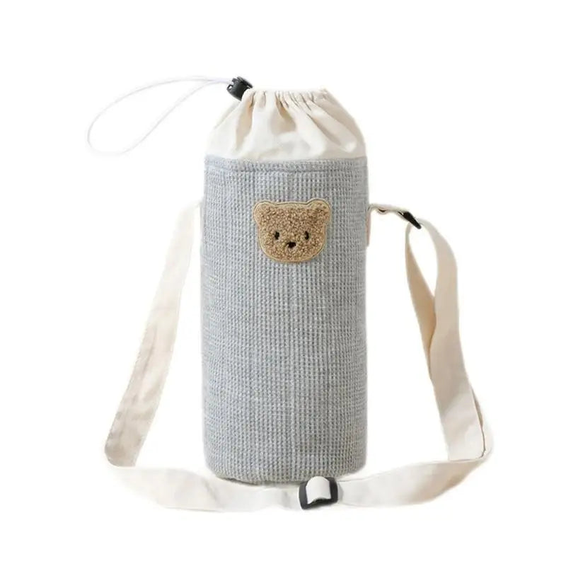 Cute Bear Baby Bottle Bag | Portable Cotton Travel Carry Case
