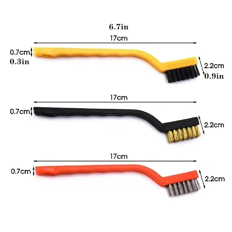 3-Piece Wire Brush Set – Stainless Steel & Brass Cleaning Brushes