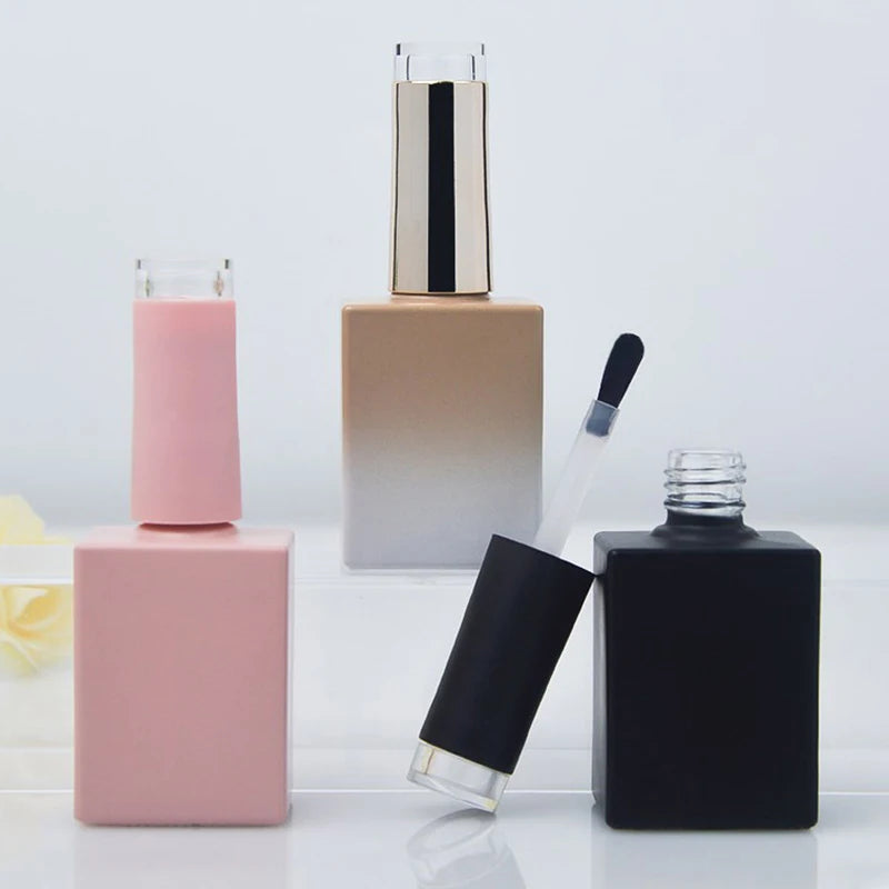Glass Nail Polish Bottles with Brush – 10ml & 15ml Refillable