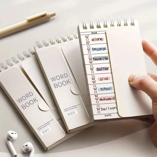 Spiral Vocabulary Word Book Portable Pocket Notebook Check List Cover Peaceful Pleasures Health and Wellness