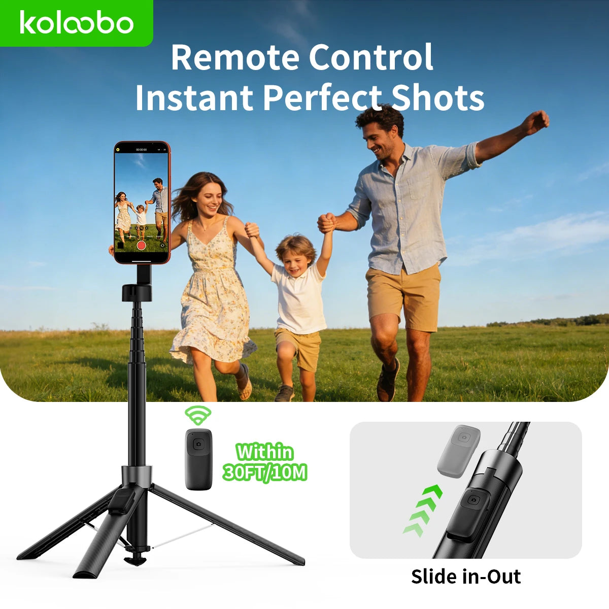 1.8m Magnetic Selfie Stick Tripod with Remote – iPhone & Android Peaceful Pleasures Health and Wellness