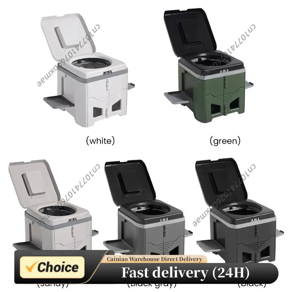 Portable Folding Toilet for Camping Car Outdoor Travel Emergency Commode Potty 150kg Load Capacity for Hiking Long Trip Peaceful Pleasures Health and Wellness