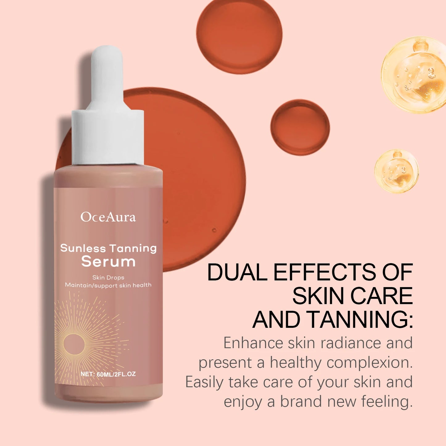 OceAura Sunless Self-Tanning Serum 60ml | Bronzer & Moisturizer