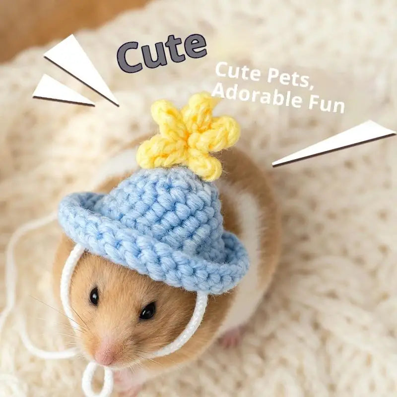 Handmade Knitted Hat for Hamster, Parrot & Small Pets