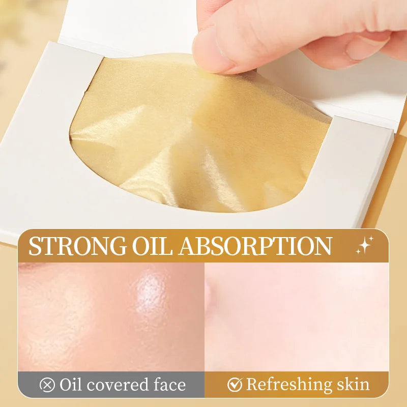 100-Pack Bamboo Charcoal Oil Blotting Sheets for Oily Skin