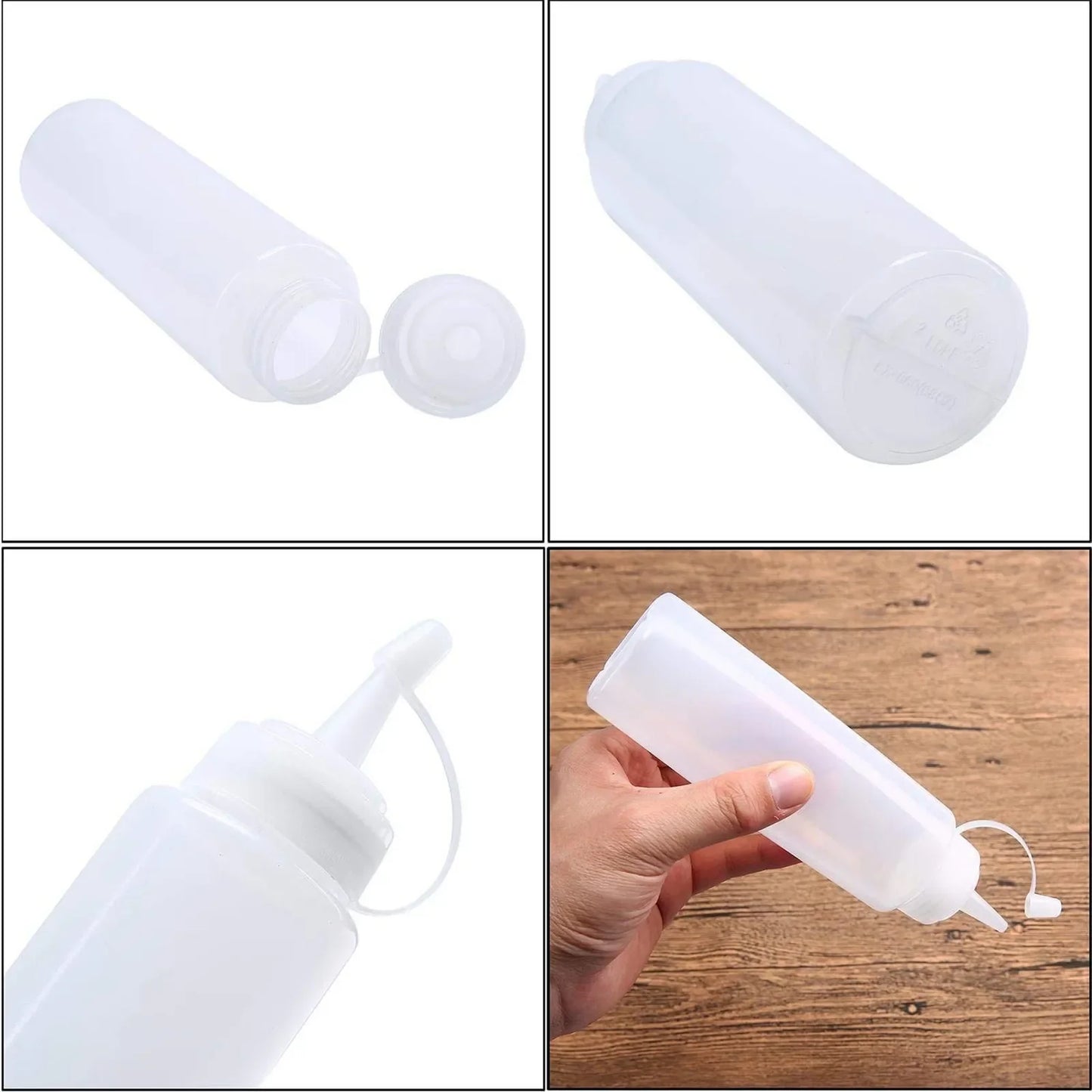 6-Pack Condiment Squeeze Bottles 240ml – Sauce, Oil & Ketchup